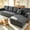 1Seater 35"-55", variant on Stretch L Shape Sofa Slipcover, Soft Washable Couch Cover, Pet Friendly Full Wrap Protector for Sofa Seat & Backrest, Ideal for Living Room(3Seater 75"-91")
