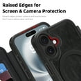 thumbnail image 6 of TECH CIRCLE For iPhone 16 Plus Flip Wallet Phone Case 6.7" 2024 Release with 3 Card Slots, RFID Blocking, Compatible with MagSafe, Magnetic Closure, PU Leather Protective Lightweight Cover, Black, 6 of 8