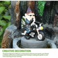 thumbnail image 3 of Figura de gnomo de motociclista con chaqueta de cuero: estatuas de exterior impermeables, detalles pintados a mano para la decoración de la terraza, 3 of 5