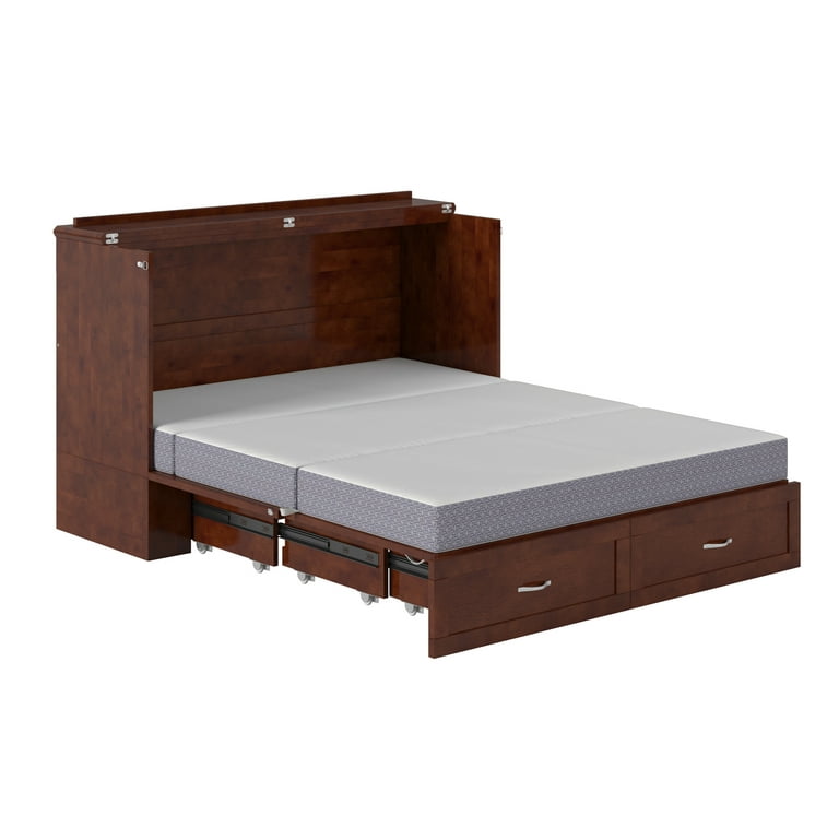 Hamilton Murphy Bed Chest Queen Walnut with Charging Station
