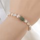 thumbnail image 3 of Pulsera ajustable de jade con cuentas Joyería barroca de piedra verde Encanto de eslabones en tono dorado. perla de la vendimia JAMW Sencillez, 3 of 5