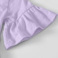 thumbnail image 4 of Toddler Baby Girls Cute Shirts Kids Bell Sleeve Tops Basic Solid Color Ruffle Short Sleeve T-Shirt Casual Peplum Crewneck Blouse Tees, 4 of 5