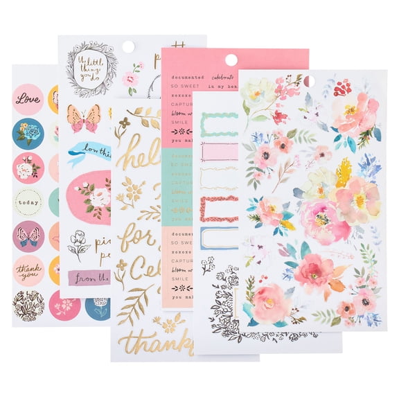 Recollections Sketchbook Garden Stickers, 12 Pack