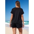 thumbnail image 2 of Swim 365 Women's Plus Size Mesh Yoke Swim Tee, 2 of 4