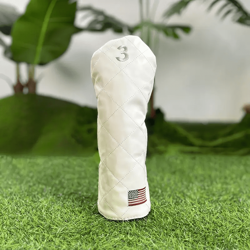 USA Flag Golf Headcover – PU Leather Driver/Fairway/Hybrid Cover