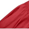 thumbnail image 4 of Cotton Linen Palazzo Pants Women Casual High Waisted Palazzo Pants Wide Leg Long Lounge Trendy Trousers Beach Pant Solid Vacation Casual Outfits, Red, 4 of 9