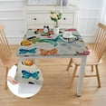 thumbnail image 2 of HAOXIT are Spring Vinyl Flannel Backed Tablecloth, Pastel Butterfly Vinyl Tablecloth with Flannel Backing 52*52, 2 of 8
