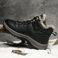 thumbnail image 2 of Men's Winter Waterproof Outdoor Snow Boots Casual Lace-Up Warm Fur Lined Trekking Ankle Booties Comfort Anti Slip Lightweight Backpacking Hiking Short Booties, 2 of 8