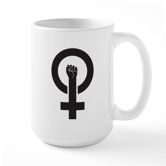 CafePress - Feminist Power Large Mug - 15 oz Ceramic Large White Nolvety Mug