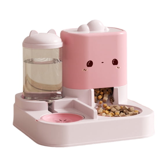 Koiauber Automatic Cat Food Feeder Water Dispenser Indoor Small Cats Dogs Puppies Food Water Feeding Bowl Pet Supplies