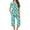Green, variant on Drses Women's Pajama Sets Summer Short Sleeve Sleepwear Sets for Women Button Up Pj Loungewear Top and Capri Pants Pajamas for Women with Pockets