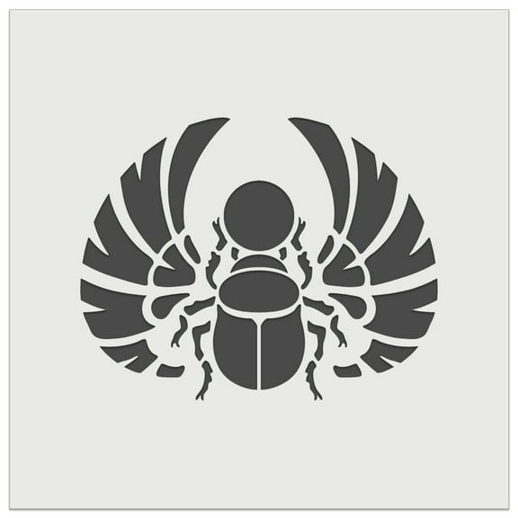 Egyptian Winged Scarab Beetle Pharaoh Mummy Amulet Insect Bug DIY Cookie Wall Craft Stencil - 5.5 Inch