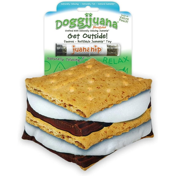 Doggijuana S'mores Refillable Dog Toy And Treat With Naturally Calming Dogginip