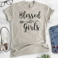 thumbnail image 2 of Blessed With Girls Shirt, Unisex Women's Shirt, Girl Mom Shirt, Mom Shirt, Light Silk Gray, Large, 2 of 6
