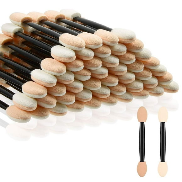 Applicateurs de Fard à Paupières, MORGLES Pinceau Éponge Applicateur 50 Pcs Pinceau Jetable Applicateurs de Maquillage pour les Yeux (Noir)
