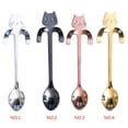 thumbnail image 2 of Inteprter Cute Cat Design Cat Cuchara de café Cuchara de acero inoxidable Cucharadita de mango largo Cuchara de helado Type3 NO3 Inteprter JJ15996-01, 2 of 6