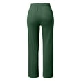 thumbnail image 5 of Womens Travel Pants Fashion Solid Color Cotton Elastic High Waist Straight Long Beach Leisure Casual Sport Trousers Machine Wash Cold M Pants For Women, 5 of 7