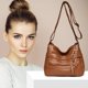 thumbnail image 3 of Bolsa Bolso de hombro con cremallera múltiple informal Bolso cruzado de mujer de PU sólido (Marrón) JShteea Para Estrenar, 3 of 5