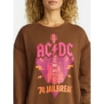 thumbnail image 4 of Time and Tru Women's AC/DC Rock Poster Graphic Sweatshirt, Sizes XS-3XL, 4 of 5