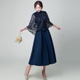 thumbnail image 3 of Robe de Soirée station Européenne Femme 2024 Nouvelle Robe Bleu Marine Usuelle Longue Robe Annuelle, 3 of 7