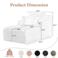 thumbnail image 2 of EHANCIS 65.4" Chaise Lounge Chair Indoor, Oversized Deep Seat Boneless Couch, Comfy Upholstered Sleeper Sofa Bed with 3 Pillows, Corduroy Cloud Reading Chairs for Living Room,Bedroom,Pink, 2 of 3