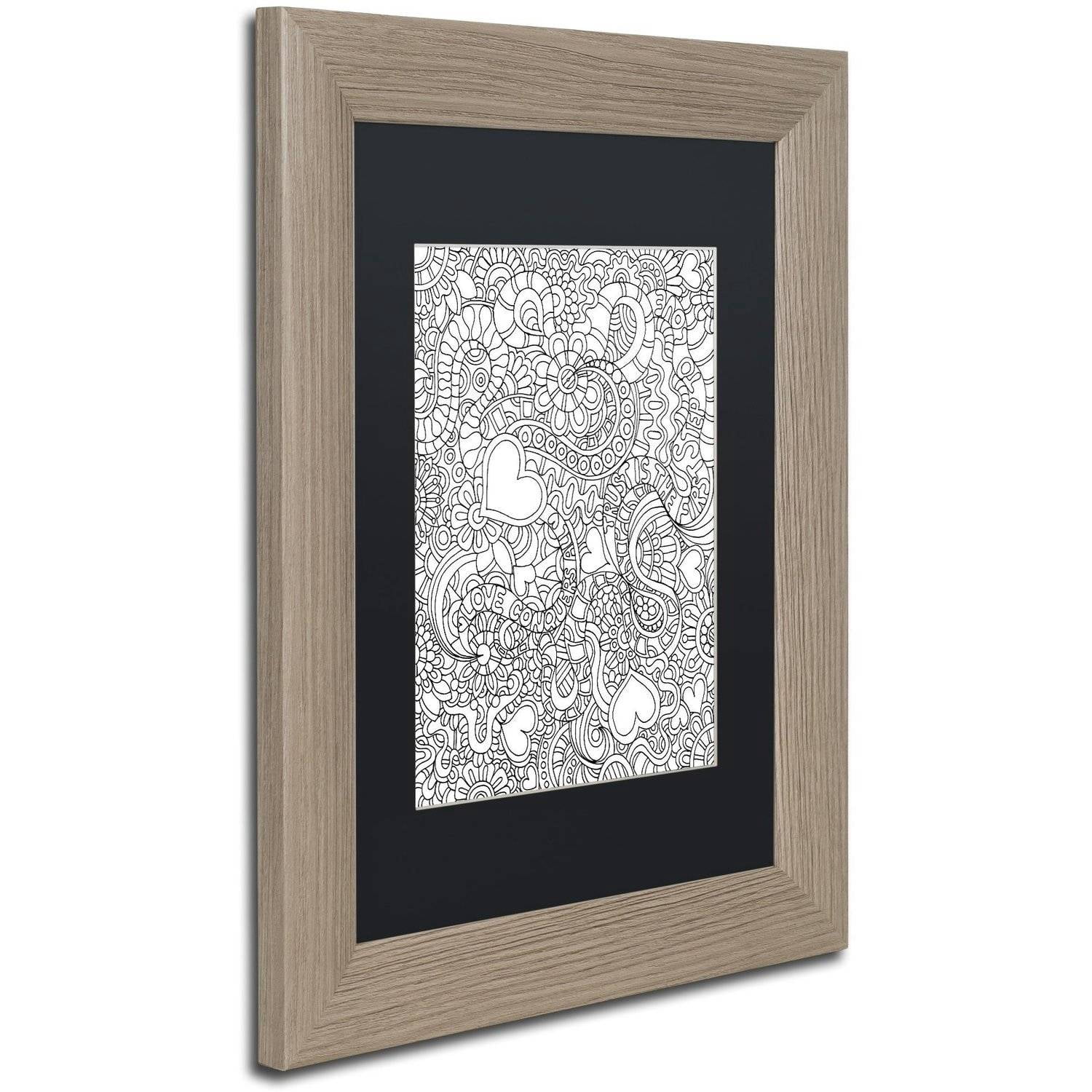Trademark Fine Art "Mixed Coloring Book 49" Canvas Art by Kathy G. Ahrens, Black Matte, Birch Frame