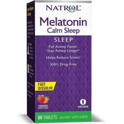 Natrol Melatonin Calm Sleep Fast Dissolve Tablets, Helps Reduce Stress 60 ct