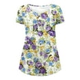 thumbnail image 5 of EGNMCR Womens Tops Summer Outfits Fashion Tunic Short Sleeve V Neck Printed Botton Casual Loose Soft T-Shirt Pullover Blouse Tops Spring/Summer Sale Clearance, 5 of 5