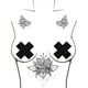 thumbnail image 4 of 10 pares de cubiertas para pezones, cubiertas para pezones cruzadas ostentosas para fiestas Raves, autoadhesivas, impermeables, 4 of 6