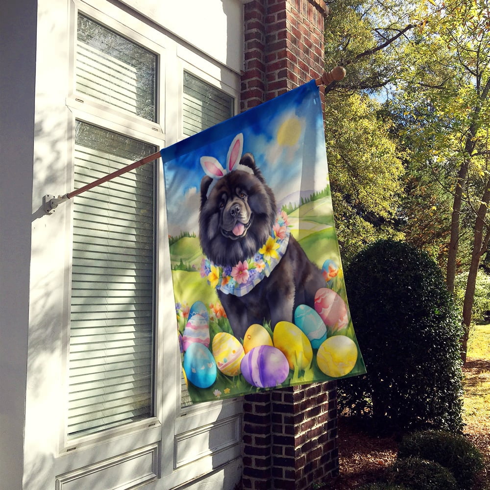 Chow Chow Easter Egg Hunt House Flag 28 in x 40 in