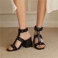 thumbnail image 2 of Vedolay Platform Sandals Women Women's Clip Toe Ankle Buckle Strap Flats Sandals Casual Dressy Womens Sandals,Black 8.5, 2 of 5