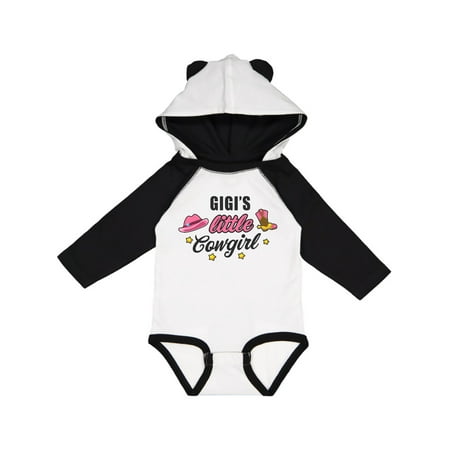 

Inktastic Gigis Little Cowgirl with Cowgirl Hat and Boots Gift Baby Girl Long Sleeve Bodysuit