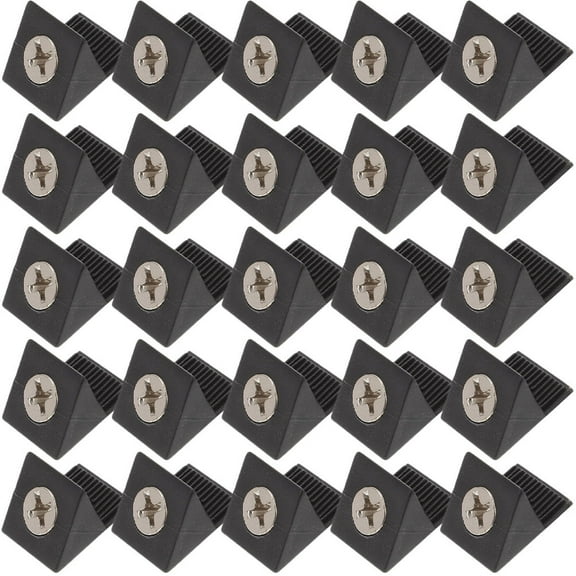 LOLIPPYY 106-Piece Black L-Shaped Corner Braces for Cabinets, Dressers, Furniture Support and Reinforcement Hardware