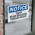 thumbnail image 4 of (2 Pack) FACP In Rear Building Trash Room OSHA Notice Sign 10 Inch X 7 Inch Vinyl Label Decal Sticker Weather Resistant, UV Protected for Workplace, Business, and Construction Site,, 4 of 7