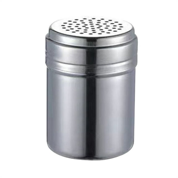 1PC Stainless Steel Salt and Pepper Shakers,Spice Dispenser Seasoning Spice Shaker with Lid and Handle, Metal Dredge Shaker for Powder Sugar Cooking Kitchen Baking(Silver1,2.28x2.28x3.14")