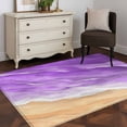 thumbnail image 3 of Purple Coastal Beach Area Rugs 2.7'x5', Washable Small Throw Rugs for Kitchen Bedroom, Summer Nautical Ocean Beige Seaside Indoor Outdoor Rug Non-Slip Low Pile Carpet Runner Reversible Floor Mats, 3 of 8