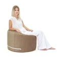thumbnail image 5 of Lotus Lounge Chair Medium Round Bud Velvet Bean Bag Cover - 27.5" x 27.5" - Beige, 5 of 5