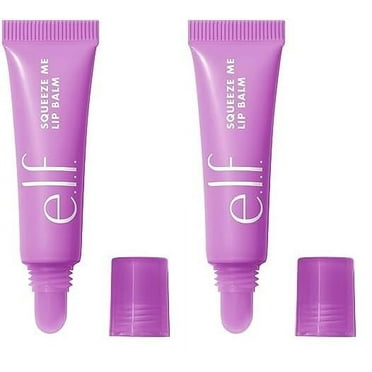 Pack of 2 - E.L.F. Squeeze Me Lip Balm, Moisturizing Lip Balm For A Sheer Tint Of Color, Infused With Hyaluronic Acid, Vegan & Cruelty-Free, Grape (Pack Of 2) Packaging May Vary