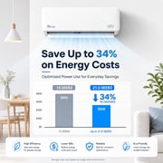 Senville 18000 BTU Mini Split Air Conditioner Heat Pump, LETO Series, 208/230V, Works with Alexa, White