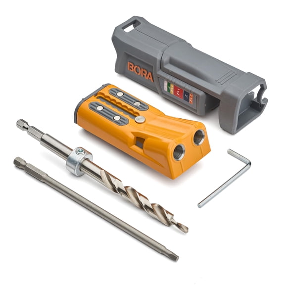 Bora Tools Mini Jig Pro Pocket Hole Jig with Onboard Storage â?? Self-Calibrating Design & Non-Slip Pads for Surface Protection