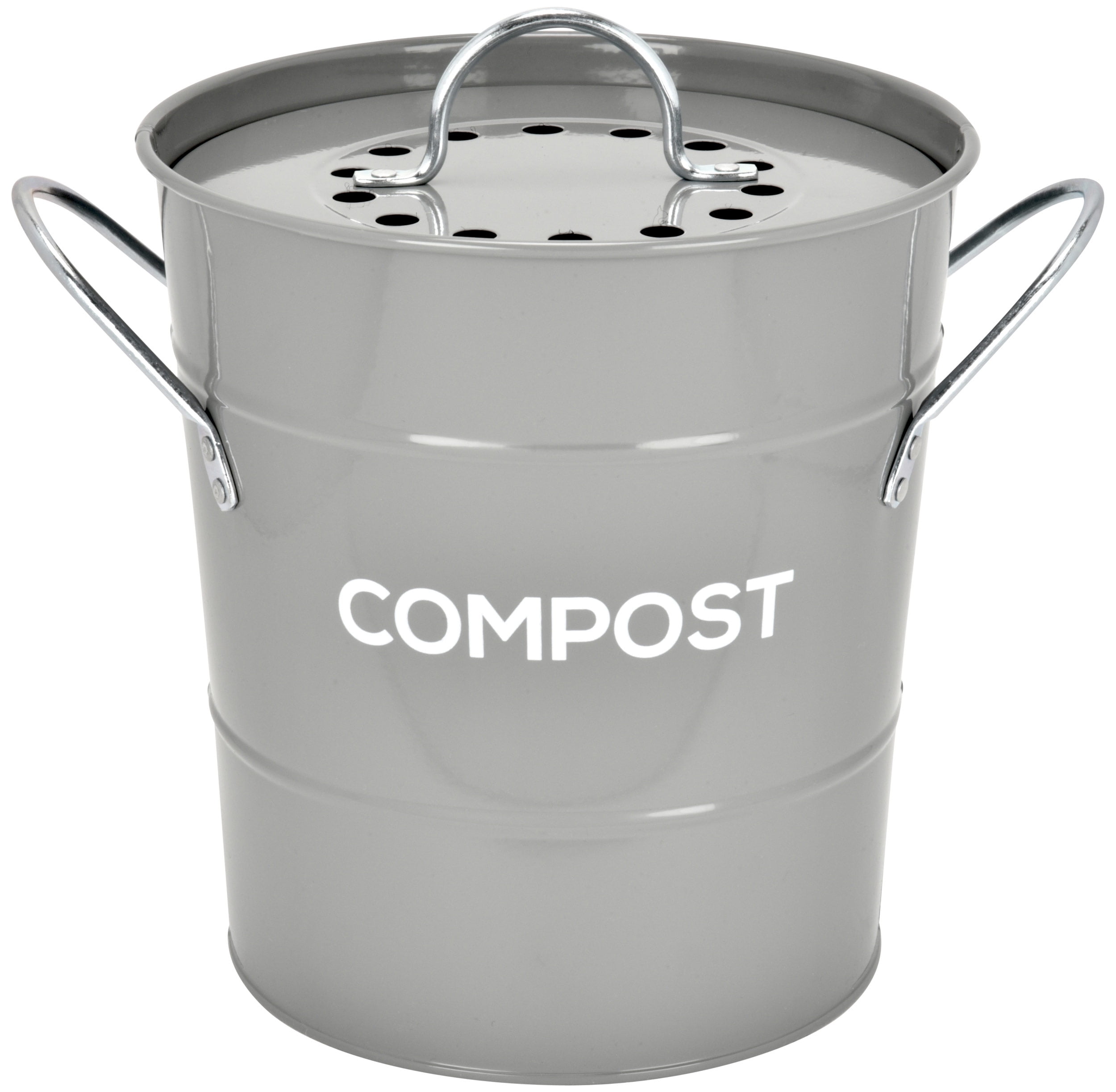 Food Recycling 5 Litre &150 x 5L Compostable Bags Silver Kitchen Compost Caddy 