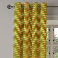 thumbnail image 2 of Ambesonne Rasta Grommet Curtain, Ethiopian Wavy Stripes, 50" x 96", Marigold Green and Red, 2 of 6
