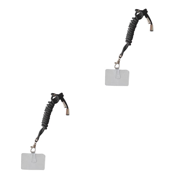 Tholdsy Cuerdas colgantes para teléfono con tarjeta, cordones desmontables para el cuello, correas anticaídas antipérdida, accesorio para teléfono Negro 2piezas