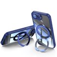 thumbnail image 6 of Compatible for iPhone 16e Phone Case with Stand, Rotatable Ring Holder Kickstand Rugged Shockproof Protective Cover Case with Camera Lens Protector for iPhone 16e, Blue, 6 of 7