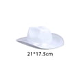 thumbnail image 7 of Western Wear Cowboy Hat and Bandanna Square Hair Scarf Big Brim Cap Cowgirl Hat for Adults Women and Men Performance Camping Cosplay , White, 7 of 7