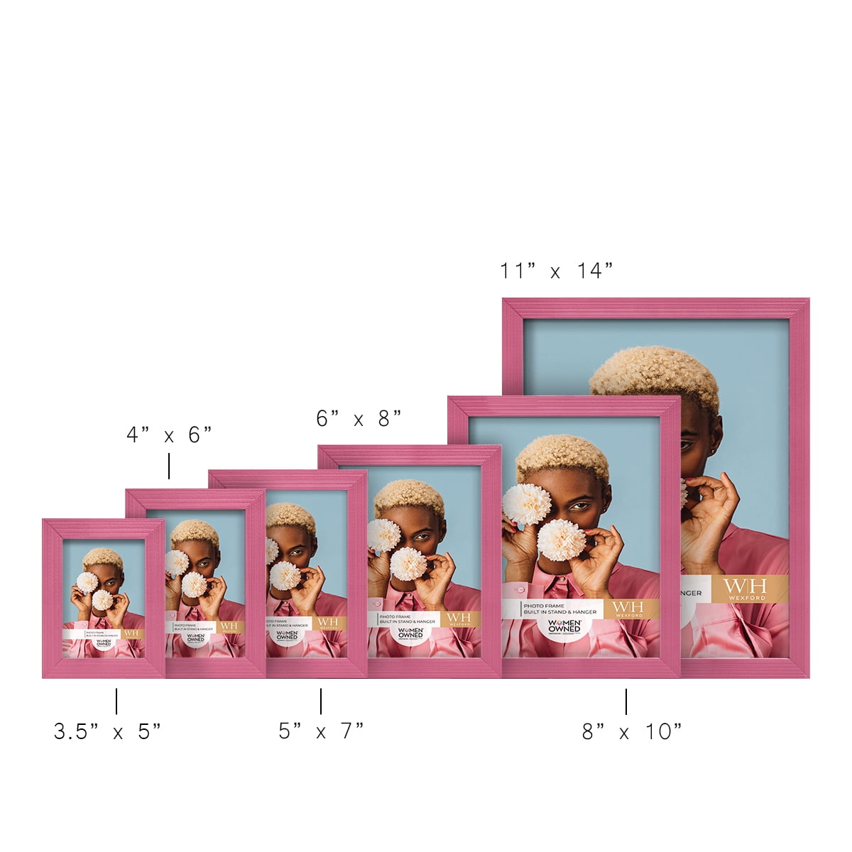 Wexford Home Textured 8" x 10" Pink Picture Frame (Set of 6)