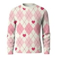 thumbnail image 4 of LWavelet Men's Argyle & Heart Sweater - Classic Texture, Ideal for Valentine's Day Gatherings & Smart Casual Style Vermilion 3XL, 4 of 6