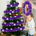 thumbnail image 6 of Purple Snowflake Christmas Tinsel Garland Winter Wonderland Garland Decor, Christmas Tree Wedding Birthday Decoration Metallic Foil Tinsel Garland-4th of July New Year Parties Home Wall Hanging Decor, 6 of 8