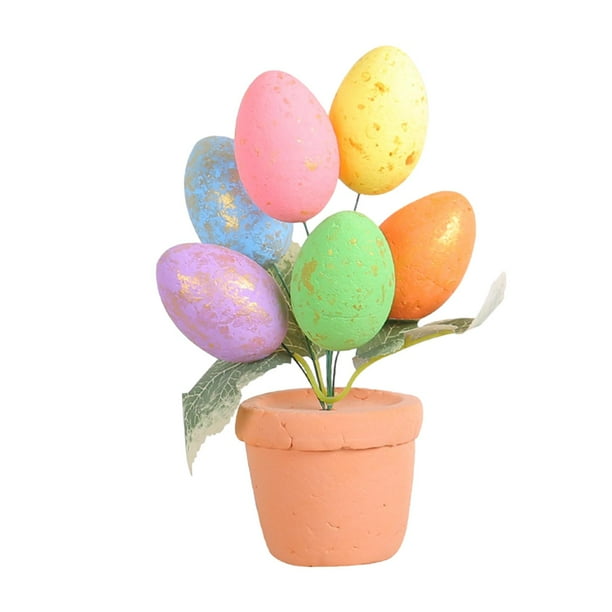 Decoración De Pascua, Suministros Para Fiestas, Jarrón De árbol De Huevos De Pascua Para Fiesta, Casa De Vacaciones, 20cm X 7cm X 7cm, Manchado Dorado 20cmx7cmx7cm mayimx Jarrón de árbol de huevos de Pascua