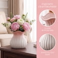 thumbnail image 2 of Unique Bargains Ceramic Cube Ribbed Textured Flower Vase Pink 4.7" x 4.7" x 4.7", 2 of 5